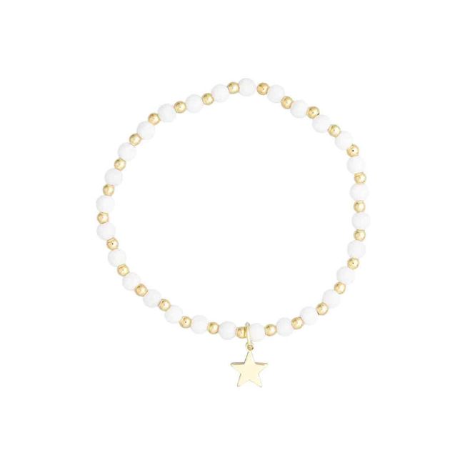 Hovedbilde Stone Bead Bracelet 4 mm W/Gold Beads