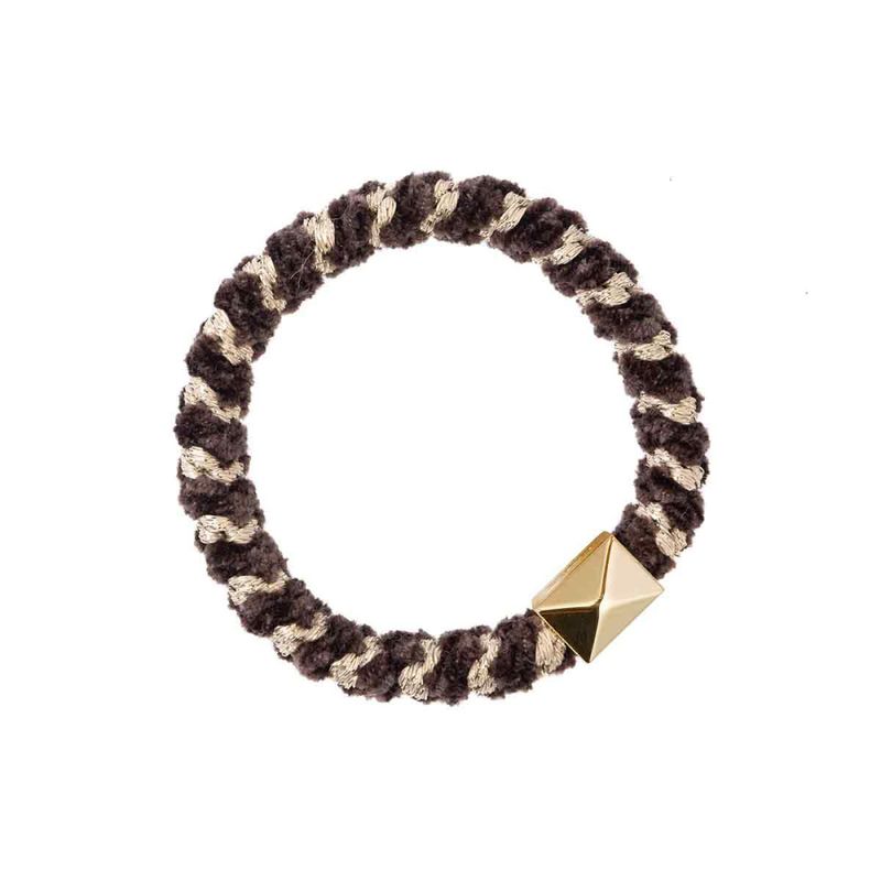 Fluffy Fat Hair Tie W/Gold